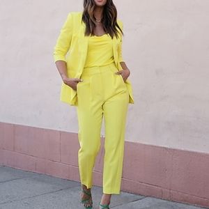 High Waisted Pleated Ankle Pant